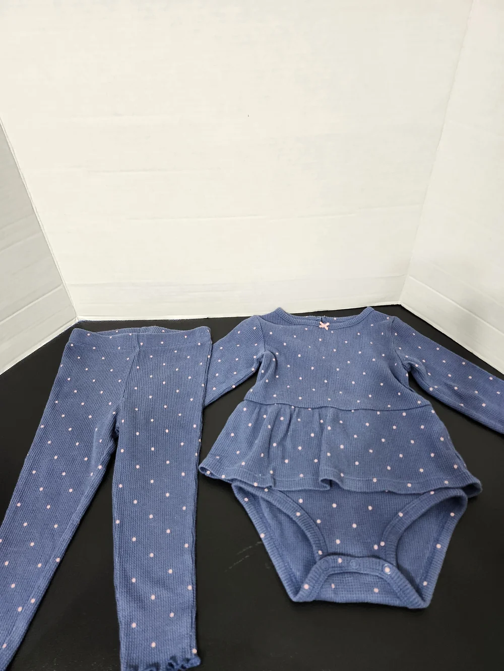 Girls 18 Months Matching Outfits 2 Sets Polka Dots Floral Long Sleeve Pants